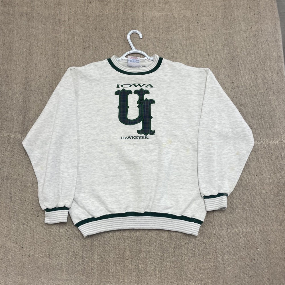 Vintage Iowa Hawkeyes Sweatshirt‎ Men Large Gray 1990s Crable Sportswear
